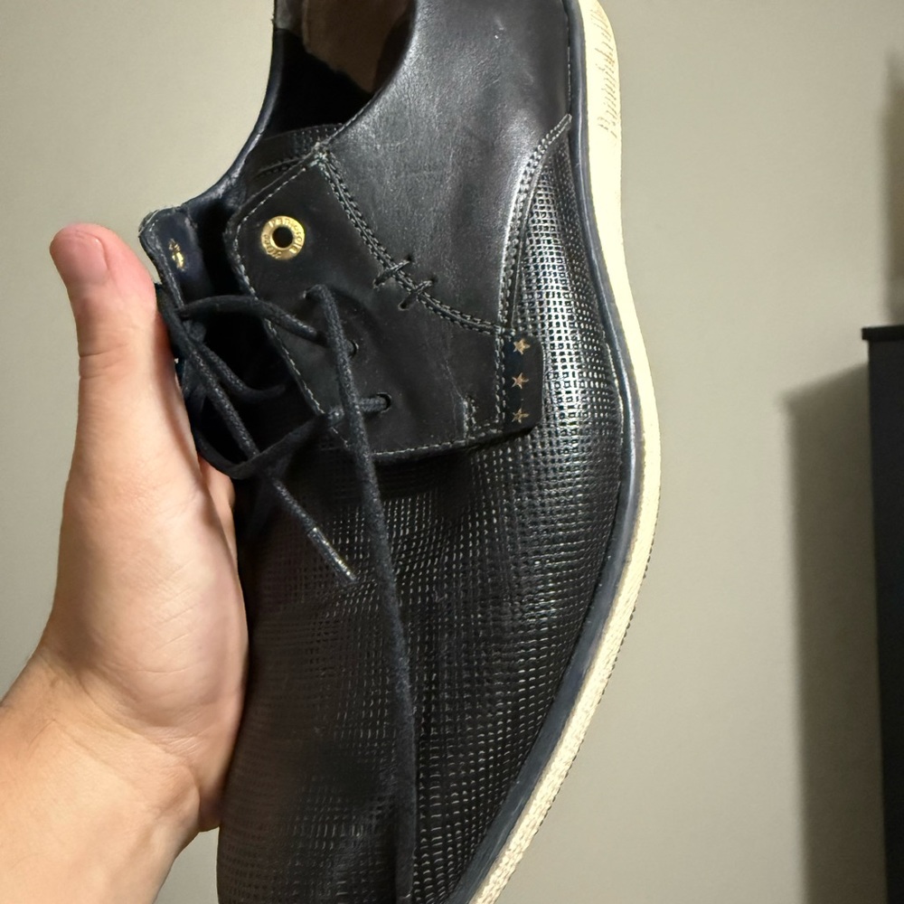 Pantofola D'oro Black Textured Oxfords